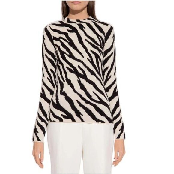 Proenza Schouler Top Silk Blend Animal Print Knit Sz S NWT Soft Elegant Chic - Picture 1 of 16
